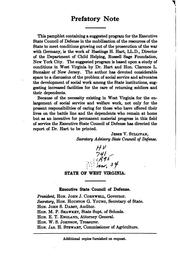 A Suggested Program for the Executive State Council of Defense of West ... by Hastings H. Hart, Clarence L. Stonaker , West Virginia State Council of Defense