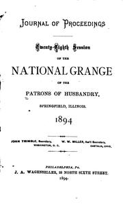 Cover of: Journal of Proceedings of the National Grange of the Patrons of Husbandry by National Grange
