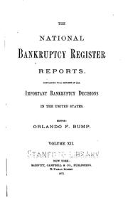 Cover of: National Bankruptcy Register Reports