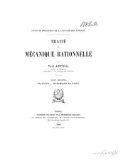 Cover of: Traité de mécanique rationnelle by Paul Appell