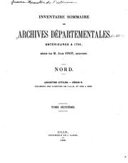 Cover of: Inventaire sommaire des Archives départementales antérieures à 1790, Nord ...