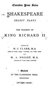 Cover of: The Tragedy of King Richard II. by William Shakespeare