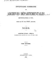 Cover of: Inventaire sommaire des Archives départementales antérieures à 1790, Nord ...