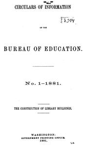 Cover of: Circular of Information of the Bureau of Education, for ... by United States Bureau of Education