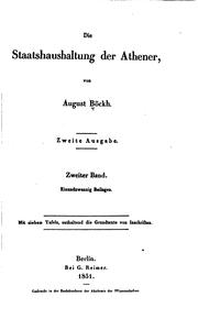 Die Staatshaushaltung der Athener by August Boeckh, August Böckh