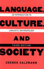 Language, Culture, and Society by Zdenek Salzmann