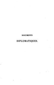 Cover of: Documents diplomatiques: négociations relatives à la rectification des ...