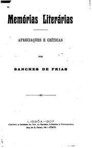 Cover of: Memórias literárias: apreciações e críticas by David Correia Sanches de Frias