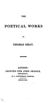 Cover of: The Poetical Works of Thomas Gray..