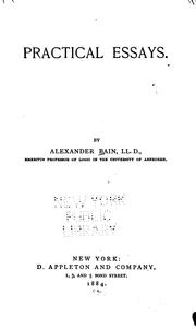 Cover of: Practical Essays by Alexander Bain