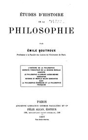 Cover of: Études d'histoire de la philosophie by Émile Boutroux