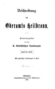 Cover of: Beschreibung des Oberamts Heilbronn by 
