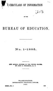 Cover of: Circular of Information of the Bureau of Education, for ... by United States Bureau of Education, United States Bureau of Education