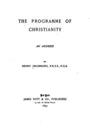 Cover of: The Programme of Christianity: An Address