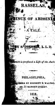 Cover of: Rasselas, Prince of Abissinia: A Tale by Samuel Johnson