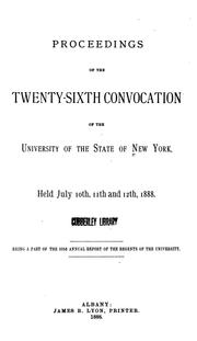 Cover of: Proceedings of the ... Convocation by University of the State of New York, University of the State of New York