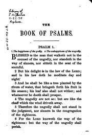 Cover of: The Book of Psalms, Translated Out of the Original Hebrew: And with the ... by 