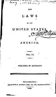 Cover of: The Laws of the United States of America. ... by United States