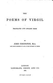 Cover of: THE POEMS OF VIRGIL by JOHN CONINGTON, M.A.