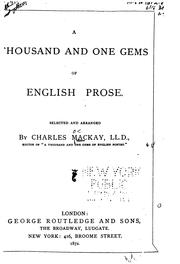 Cover of: A Thousand and One Gems of English Prose