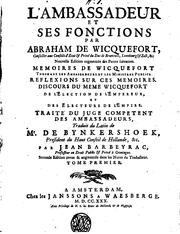 Cover of: L'ambassadeur et ses fonctions