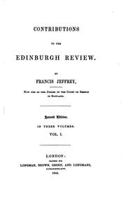 Cover of: Contributions to the Edinburgh Review by Francis Jeffrey