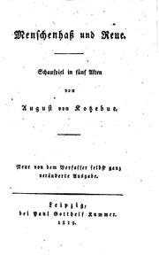 Cover of: Menschenhass und Reue: Schauspiel in fünf Akten