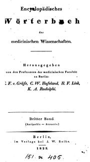 Cover of: Encyclopädisches Wörterbuch der medicinischen Wissenschaften by Enzyklopädisches Wörterbuch