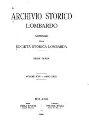 Cover of: Archivio storico lombardo