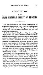 Cover of: Collections of the State Historical Society of Wisconsin