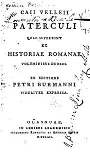 Quae supersunt ex historiae Romanae voluminibus duobus by Velleius Paterculus