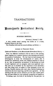 Cover of: Transactions of the Massachusetts Horticultural Society.: Horticultural Hall, School Street ...