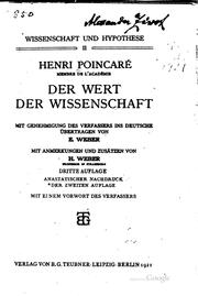 Cover of: Der Wert der Wissenschaft