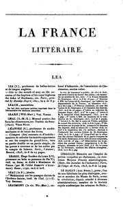 Cover of: La France littéraire, ou Dictionnaire bibliographique des savants, historiens et gens de lettres ... by Joseph Marie Quérard