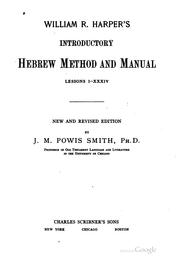 Cover of: Introductory Hebrew Method and Manual