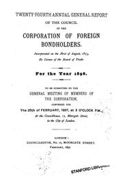 Cover of: Annual Report of the Council of the Corporation of Foreign Bondholders