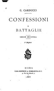 Cover of: Confessioni e battaglie: Serie prima