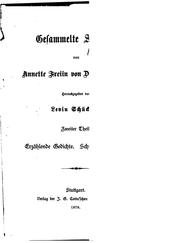 Cover of: Gesammelte Schriften: Herausg. von Levin Schücking. by Annette von Droste-Hülshoff, Levin Schücking
