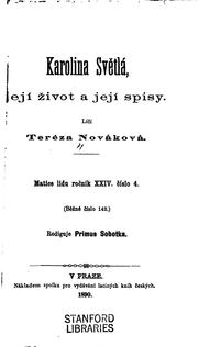 Karolina Svetla: jeji zivot a jeji spisy
