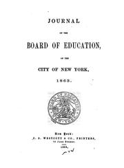 Cover of: Journal by New York (N.Y .). Board of Education