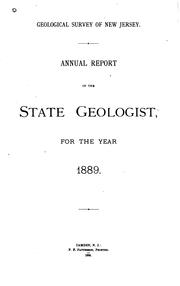 Annual Report of the State Geologist for ... by New Jersey Geological Survey, 1863-1915
