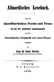 Cover of: Altnordisches Lesebuch: aus der skandinavischen Poesie und Prosa bis zum XIV. Jahrhundert ...