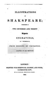 Cover of: Illustrations of Shakespeare: Comprised in Two Hundred and Thirty Vignette Engravings