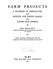 Cover of: Farm Projects: A Textbook in Agriculture for Seventh and Eighth Grades and ...