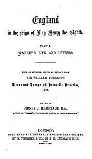 Cover of: England in the Reign of King Henry the Eighth ...: A Dialogue Between Cardinal Pole and Thomas ...