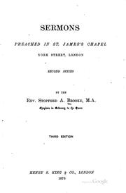 Cover of: Sermons Preached in St. James's Chapel, York Street, London.: Preached in St ...