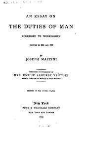 Cover of: An Essay on the Duties of Man: Addressed to Workingmen : Written in 1844-1858