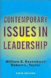 Cover of: Contemporary issues in leadership by edited by William E. Rosenbach and Robert L. Taylor.