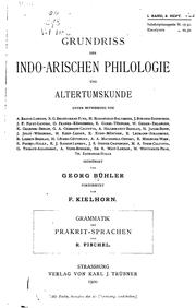 Cover of: Grundriss der Indo-arischen Philologie und Altertumskunde by G. Bühler