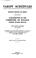 Cover of: Tariff Schedules: Hearings Before and Briefs Filed with the Subcommittee of ...